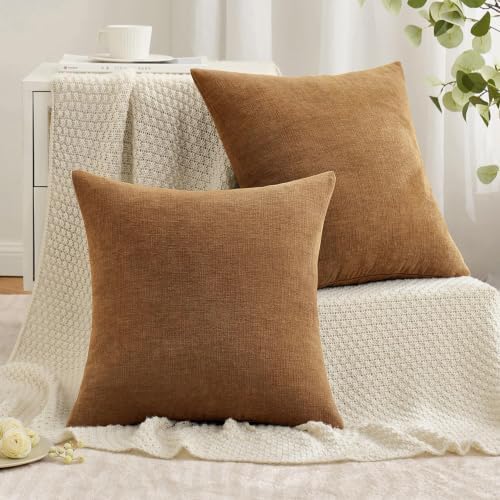 MIULEE Bronze Chenille Couch Euro Throw Pillow Covers - Image 2