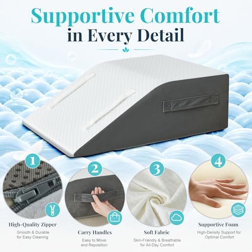 Yojoker Leg Elevation Pillow Blood Circulation, Memory Foam Wedge Pillow - Image 3