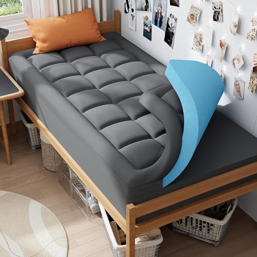 ELEMUSE 3 Inch Twin Dual Layer Memory Foam Mattress Topper by ELEMUSE