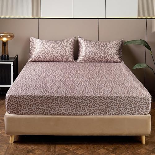 Pink Leopard Printed Pillow Cases, Queen Cheetah Satin Pillowcase - Image 5
