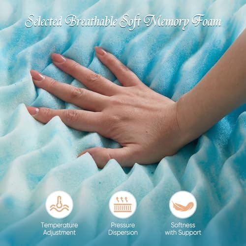 3 Inch 5-Zone Cooling Gel Memory Foam Mattress Topper Full, Pressure Relief - Image 4