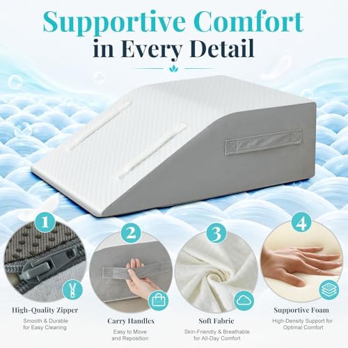 Yojoker Leg Elevation Pillow Blood Circulation, Memory Foam Wedge Pillow - Image 3