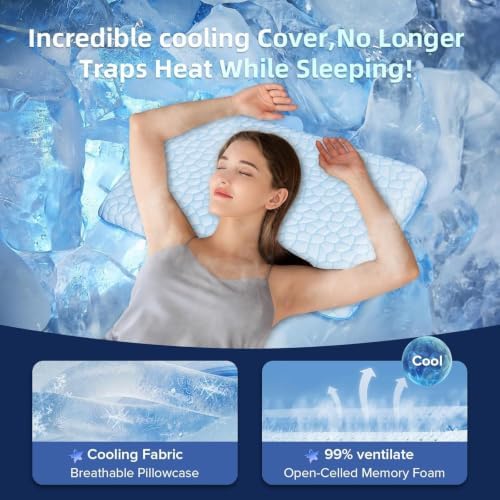 Ultra Thin Flat Pillows for Sleeping, Cooling Slim Memory Foam Pillow 2.25 in - Image 2