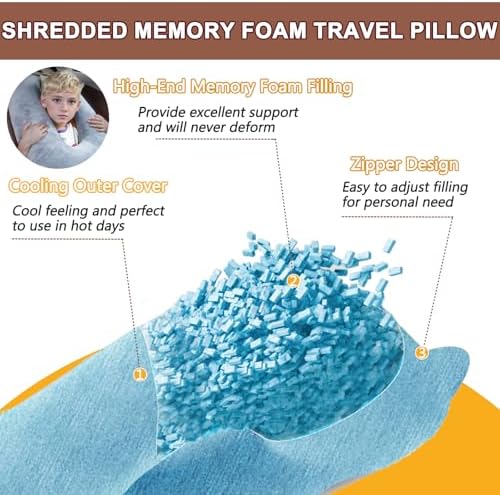 1 MIDDLE ONE Car Pillow for Kids, Memory Foam Cooling Travel Pillow for Car and - Image 3