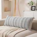 Boho Long Lumbar Body Decorative Throw Pillow Covers 14x36 Inch Pack of 1 Blue by KOOLIFE