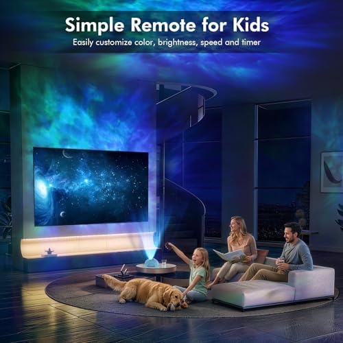 Rossetta Dual Lens Galaxy Star Aurora Projector Night Light for Bedroom - Image 5
