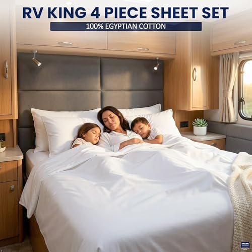 Cottingon 4 Piece Short Queen Sheets, Egyptian Cotton - Image 3