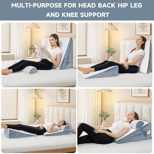 Bed Wedge Pillow for Sleeping, Acid Reflux, Legs Pain Relief - Image 2