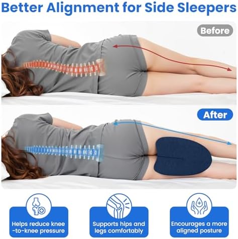 Knee Pillow for Side Sleepers, Gel Memory Foam Sciatic Pillow - Image 3