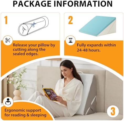 Ruqmuis Wedge Pillow Set for After Surgery, Adjustable 9&12 Inch Bed Wedge - Image 4