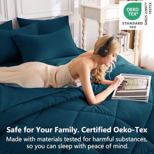 CozyLux Full Comforter Set 82"x86" Lyons Blue - Image 3