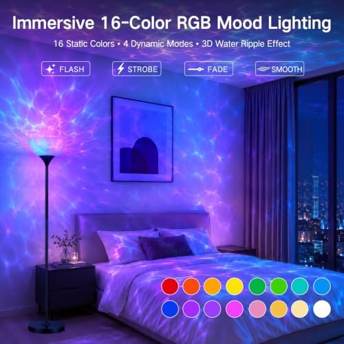 OUTON Ocean Wave Projector Light Bulb with Remote, 16-Color RGB LED Water - Image 3