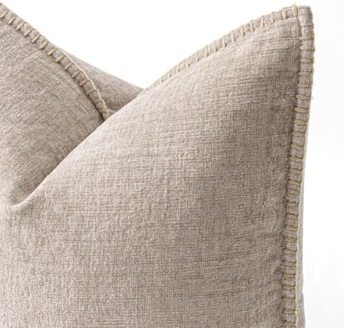 MIULEE Decorative Lumbar Throw Pillow Covers 12x20 Inch Taupe 2 Pack - Image 2