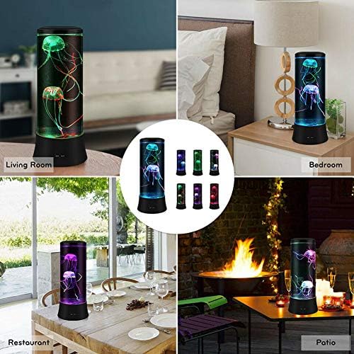 EDIER Jellyfish Lamp, LED Fantasy Jelly Fish Light, 7 Color Setting Jellyfish Tank Table Lamp Decorations for Home Office Decor Great Kids - Image 6