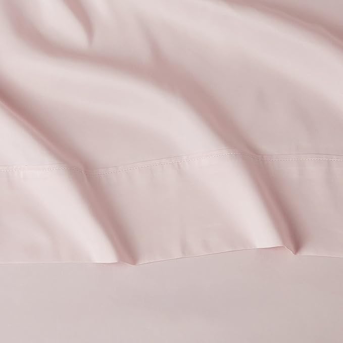 Amazon Basics Lightweight Super Soft Easy Care Wrinkle Free Microfiber 3 Piece Bed Sheet Set with 14-Inch Deep Pockets, Twin, Blush Pink, Solid, Kids, Men & Women Bedding