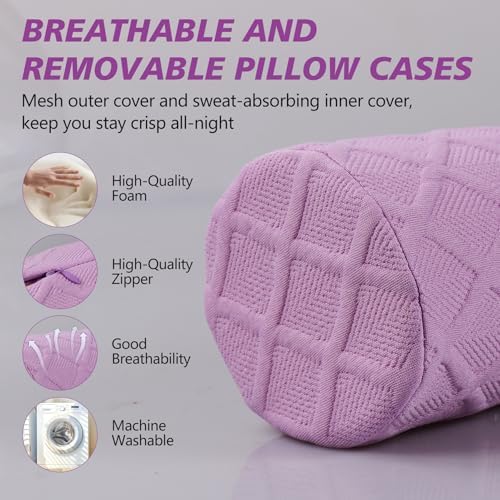 Cozyhealth Cervical Roll Pillow, Medium Soft Memory Foam Neck Round Pillow - Image 6