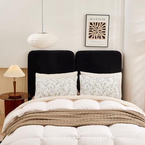 ECOCOTT Pillowcase Queen Size Set of 2, Mini Green Leaves Pattern Printed - Image 5