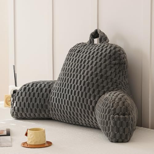 Fluffy Reading Pillow for Sitting in Bed, Large Backrest Bed Pillow - Image 4