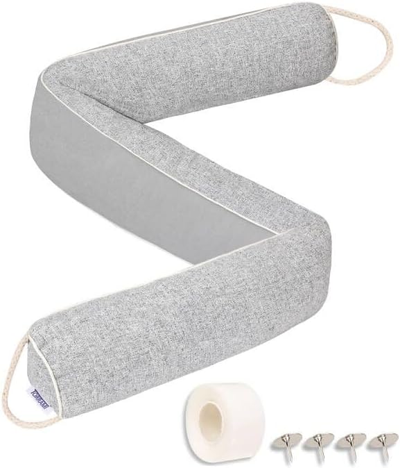 TORRAMI Under Door Draft Stoppers 36 Inch, Heavy Triangle Stop Draft Block Cold Air/Wind/Breeze Noise Blocker Door Sweeps Weather Stripping Bottom Seal Light Gray