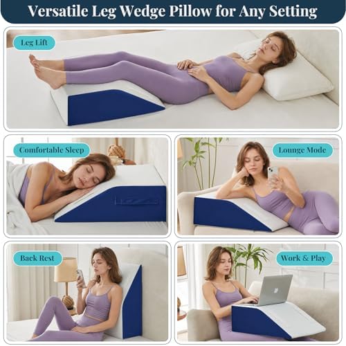 Yojoker Leg Elevation Pillow Blood Circulation, Memory Foam Wedge Pillow - Image 6