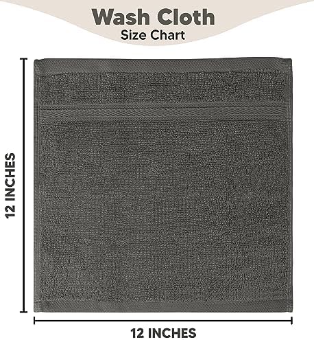 Towel and Linen Mart 100% Cotton - Wash Cloth Set - Pack of 4, Quick Dry, Luxurious, Highly Absorbent and Soft Feel Premium Spa & Hotel Perfect for Daily Use (12 X 12 Grey) - Image 7