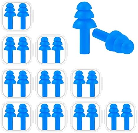 10 Pairs Noise Cancelling Ear Plugs, Premium Soft Silicone, Waterproof by BUYBUYGO
