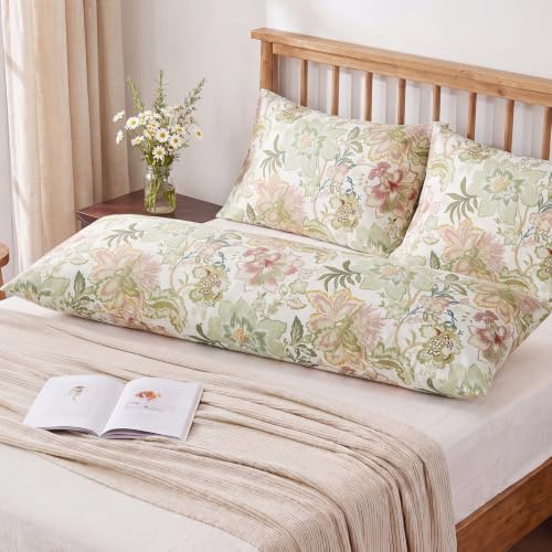 Bedorm 20 x 54 Body Pillow Cover Cotton Green Floral Body Pillow Case 1 Pcs - Image 7