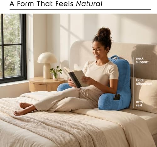 Nestl Reading Pillow for Bed, Back Pillow for Sitting Up in Bed - Image 2