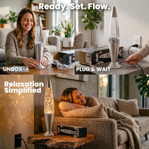 Jambo 16-Inch Silver Star Glitter Lamp I Beautiful Liquid Lamp I Entertaining for Adults and Kids I Perfect Holiday Gift - Image 6