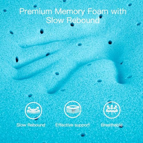 Airensky 3 Inch Memory Foam Mattress Topper, Cooling Gel High Density - Image 2