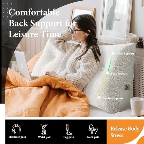 Triangle Reading Pillow XXLKing Size XXL Wedge Headboard Extra Large Back - Image 2