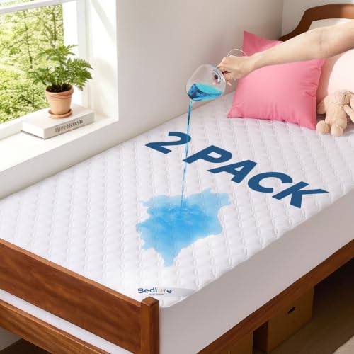 BEDLORE 2 Pack Waterproof Mattress Protector, Twin XL Size Mattress Pad by Bedlore