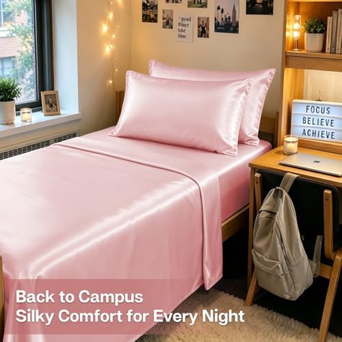 MR&HM Satin Pillowcase 2 Pack, Queen Size 20"x30", Light Pink - Image 5