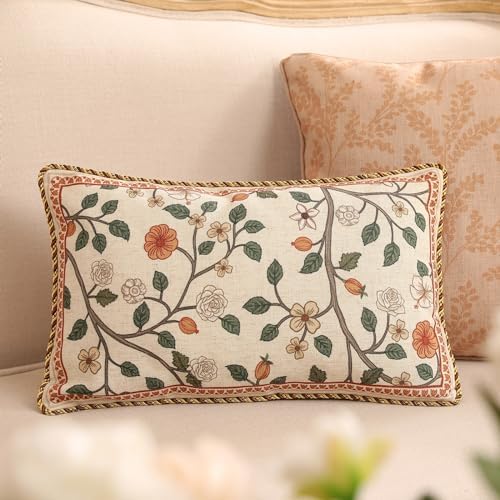 ISAENNE Designer Elegant Vintage Linen Throw Pillow Cover - Image 2
