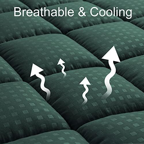 HYLEORY Twin XL Mattress Pad Quilted Fitted Mattress Protector Cooling Pillow - Image 2