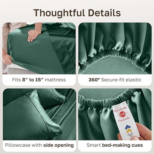 California Design Den 100% Cotton Sateen 3 Pc Twin XL Sheet Sets - Image 4