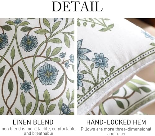 ISAENNE Designer Vintage Linen Throw Pillow Cover - Image 4
