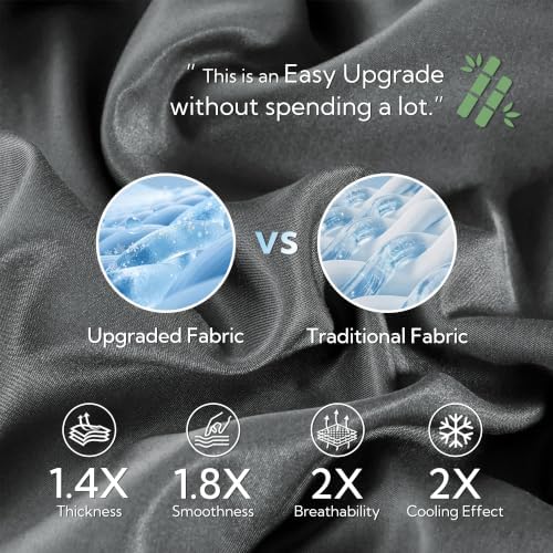 MR&HM Body Pillow Pillowcase 1pc, Cooling & Breathable, Dark Grey - Image 4