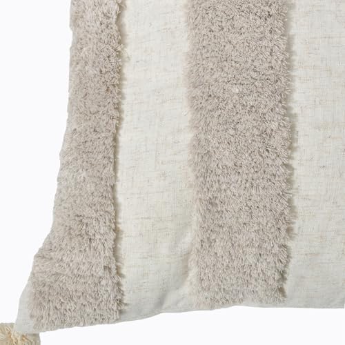 Boho Throw Pillow Covers 18x18 Tufted Home Decor Natural Beige - Image 7