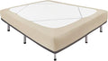 Biscaynebay Decorative Box Spring Cover King & Cal King Size, Light Camel Luxurious Jersey Knitting Stretchy Wrap Around 4 Sides Bed Skirt for Home/Hotels, Easy Fit Wrinkle Free Machine Washable