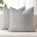 MIULEE Decorative Throw Pillow Covers 20x20 Light Grey Textured Corduroy by MIULEE