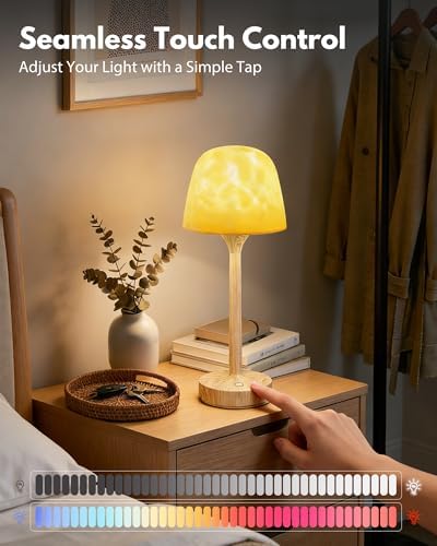 Shower Lamp - Waterproof Bathroom Lamp Ocean Wave Projector, Wood Grain - Image 6