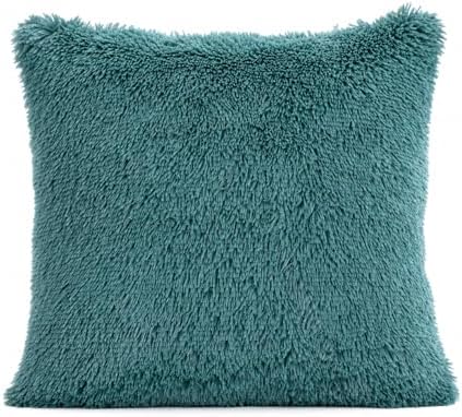 REAFORT Long Hair Faux Fur Euro Sham Cover 26"x26" Hidden Zipper by Reafort