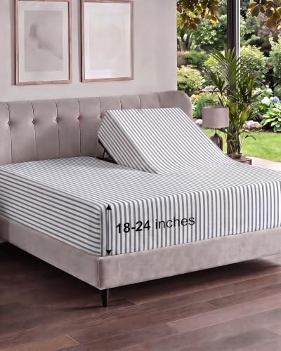 CGK Linens Extra Deep Flex Top Split Head King Fitted Sheet by CGKUnlimited