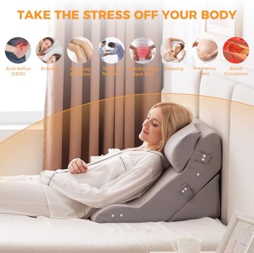 Ruqmuis Wedge Pillow Set for After Surgery, Bed Wedge Pillow - Image 5