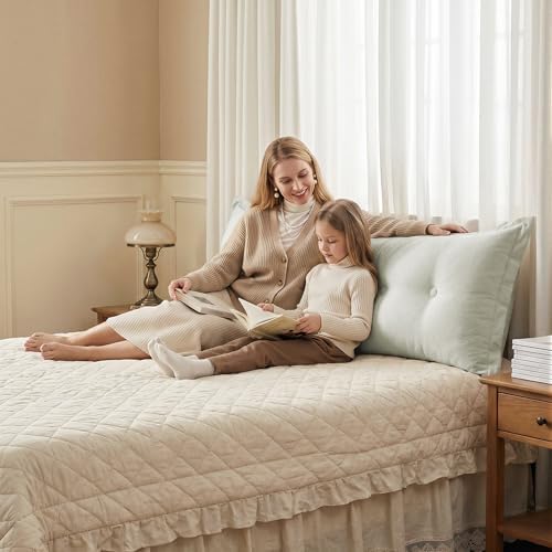 WOWMAX Headboard Pillow Full Dorm Reading & Body Pillow - Image 2