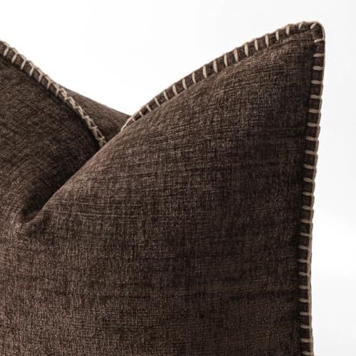 MIULEE Decorative Lumbar Throw Pillow Covers 12x20 Inch Dark Brown 2 Pack - Image 2