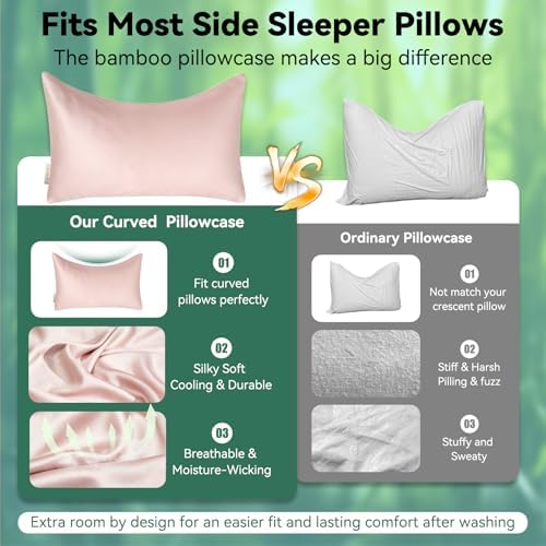 Cooling Curved Pillowcase for Side Sleeper Pillow - Image 2