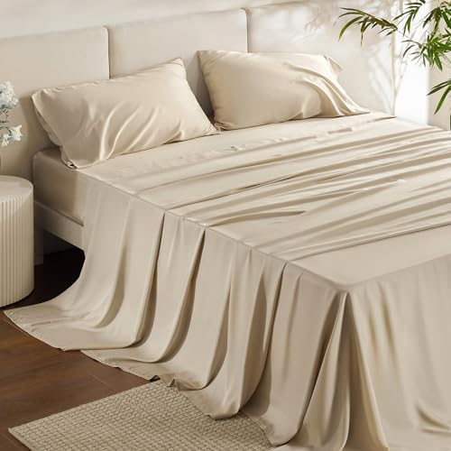 Bedsure PureWoven 100% Rayon Derived from Bamboo, King Size Sheets Set by BEDSURE