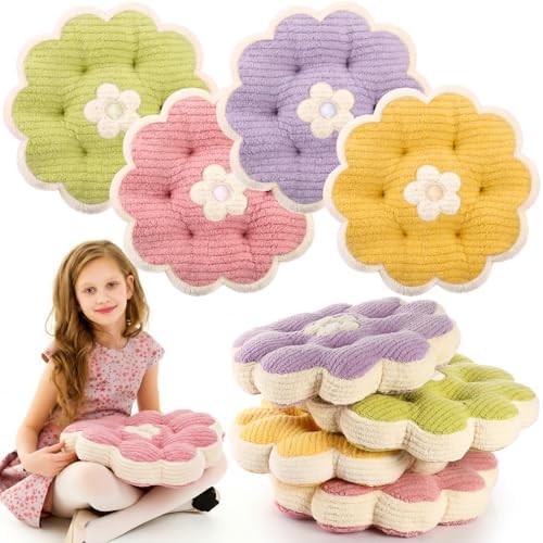 Reginary Briwooody 5 Pcs Flower Pillow, Flower Shaped Plush Throw Pillow by Reginary